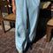model wearing light blue jogger sweatpants