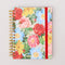 colorful oil paintinh floral 17-month planner with red elastic closure