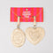 packaged set of two gold metallic locket luggage tags