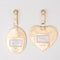 Back view of set of two gold metallic locket luggage tags
