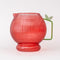 textured apple shaped pitcher with green handle