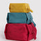 set of 3 3D zip set: yellow, teal and red