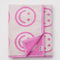 bright pink and light pink smiley bath towel