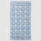 light blue with periwinkle smileys