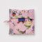 pink big baggu with whimsy floral print and mystical creatures in a matching pouch