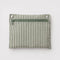 interior pouch of pale sage and white vertical stripe cloud bag