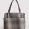cream and black gingham cloud carry-on