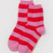 pink and red stripe crew socks