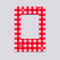 red and light pink gingham magnetic frame with dainty oink and red floral print