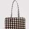brown blurred gingham medium bowler bag