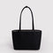 reversible black tote with black and white gingham interior