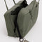 opened olive green nylon bowler bag