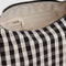 cream interior of black and white gingham meringue bag