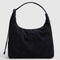 black nylon bag with silver studs on the side
