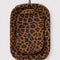 flattened set of 2 leopard print packing cubes