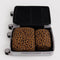 set of 2 leopard print packing cubes in a suitcase