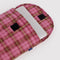pink tartan 13 in. laptop sleeve with laptop inside