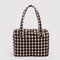 blurred gingham brown small cloud carry on bag