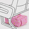 bright pink small cloud carry on bag with gold melting star print under a flight chair