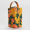 dopp kit with handle in marigold with all over orange tree pattern