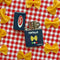 opened blue pasta box lighter surrounded by pasta