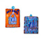packaged blue reusable bag with book type theme