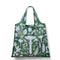 green reusable bag with mushroom and nature print