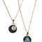 magic eight ball double-sided pendant with a gold chain