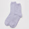 metallic lilac crew socks