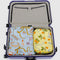 set of two large packing cubes: light yellow apricot ribbons and light blue get ready with me in a suitcase