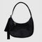 black leather medium crescent bag