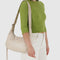 model carrying stone leather medium crescent bag