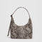grey snakeskin square mini shoulder bag