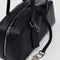 black key leash of medium black recycled dome bowler bag with silver charm clasp