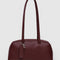 medium mahogany recycled dome bowler bag with silver charm clasp