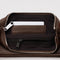 interior of brown recycled leather pochette bag