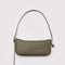 loden green recycled leather pochette bag