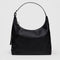 black recycled leather shoulder bag