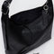 interior key leash in black recycled leather shoulder bag