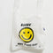 white standard baggu with yellow smiley and 'baggu- have a nice day!' text
