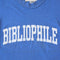 up close of vintage bibliophile royal tee