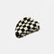black and off white checkered hair clip