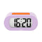 lavender digital alarm clock with orange trim
