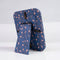 back view of blue fabric 4x5 picture frame with light pink posey print