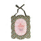 green and peach aztec print scalloped fabric picture frame