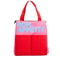 red and pink rectangle lunch bag with light blue 'bon appetit' across the front