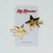 packaged gold metal star shaped hair clips
