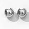 side view of silver ball dome huggie earrings