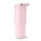 back view of light pink 32oz water bottle with strap on the top