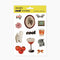 cool sticker sheet with cats, tomatoes, martini, horse picture and flower print